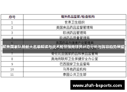 聚焦国家队最新大名单解读与战术前景指南球员状态分析与阵容趋势展望